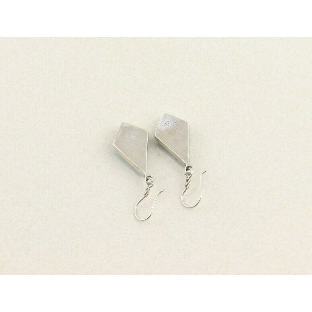 Sterling Silver Blue Howlite Dangle Earrings Vintage Taxco - Picture 8 of 8